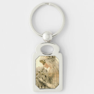 Vintage bruiloft Elegante bruid Sleutelhanger