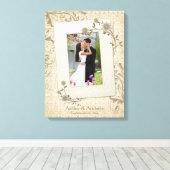 Vintage bruiloft fotosjabloon canvas Afbeelding Afdruk (Insitu (Houten vloer))
