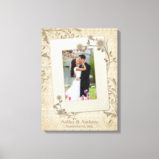 Vintage bruiloft fotosjabloon canvas Afbeelding Afdruk (Voorkant)
