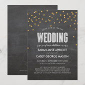 VINTAGE BRUILOFT goud glitter confetti krijtbord Kaart (Voorkant / Achterkant)