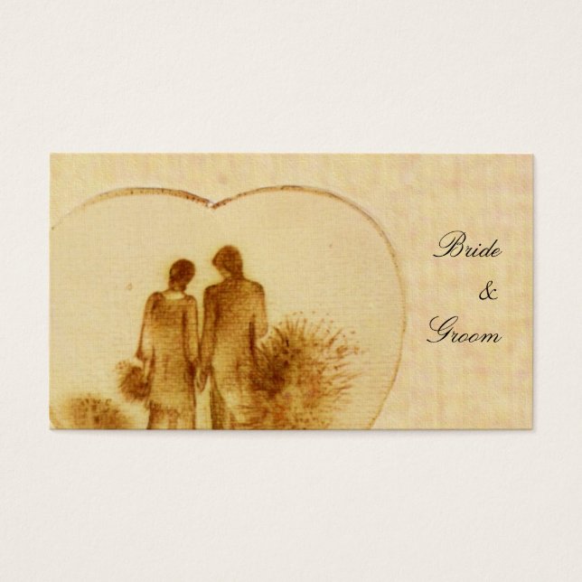 Vintage bruiloft gunst tag visitekaartjes (Voorkant)