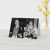 Vintage bruiloft - Happy Couple Kaart (Gele Bloem)