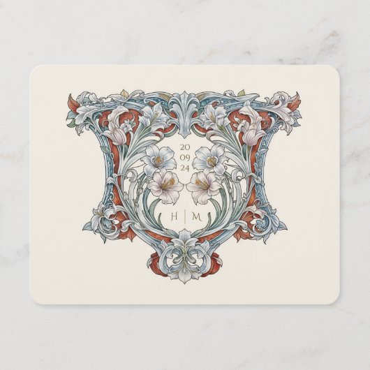 Vintage bruiloft informatie informatiekaartje (Achterkant)