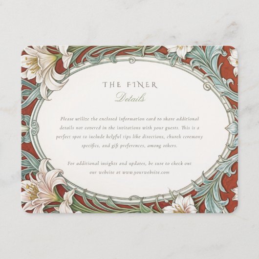 Vintage bruiloft informatie informatiekaartje (Voorkant)