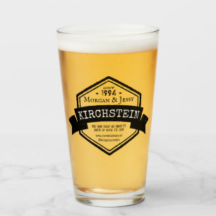 Vintage bruiloft Jubileum lint Hexagon Logo Glas