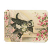 Vintage bruiloft katten, magneet (Horizontaal)