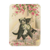 Vintage bruiloft katten, magneet (Verticaal)