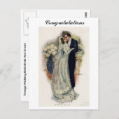 Vintage bruiloft klokken bruid en bruidegom briefkaart (Voorkant / Achterkant)