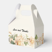 Vintage bruiloft Lotus Bloem Bedankdoosjes (Achterkant)