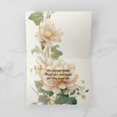 Vintage bruiloft Lotus Bloem Bedankkaart (Binnen)