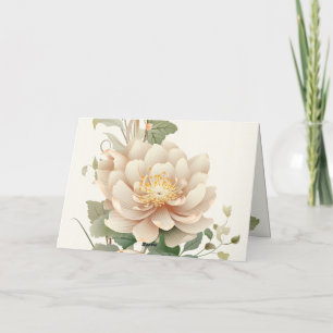 Vintage bruiloft Lotus Bloem Bedankkaart