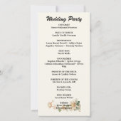 Vintage Bruiloft Lotus Bloem Bruiloft Programma (Achterkant)