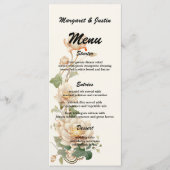 Vintage bruiloft Lotus Bloem Menu (Voorkant)