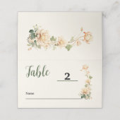 Vintage bruiloft Lotus Bloem Plaatskaartje (Buitenkant ongevouwen)