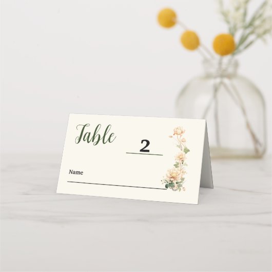 Vintage bruiloft Lotus Bloem Plaatskaartje (Voorkant)