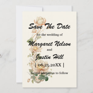 Vintage bruiloft Lotus bloem Save The Date