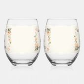 Vintage bruiloft Lotus Bloem Wijnglas Zonder Voet (Links)