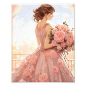 Vintage bruiloft met bruid foto afdruk (Voorkant)