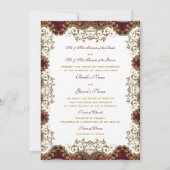 Vintage bruiloft met bruinkgoud kaart (Achterkant)
