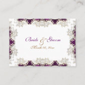 Vintage bruiloft paarse "plaats kaarten" plaatskaartje (Achterkant)