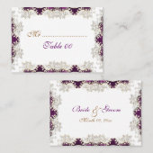 Vintage bruiloft paarse "plaats kaarten" plaatskaartje (Voorkant / Achterkant)