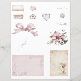 Vintage bruiloft plakboek verfraaiing blad