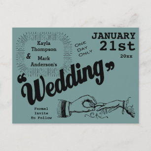 Vintage bruiloft productie Save the date Aankondigingskaart