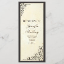 Vintage bruiloft programma's