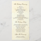 Vintage bruiloft programma's (Achterkant)