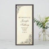 Vintage bruiloft programma's (Staand voorkant)