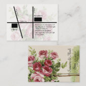 Vintage bruiloft Receptie Kaart Kaarten (Voorkant / Achterkant)