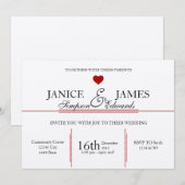 Vintage bruiloft Rood hart oude stijl Kaart (Voorkant / Achterkant)