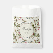 Vintage bruiloft roos tuin bloemen bedankzakje (Voorkant)