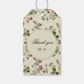 Vintage bruiloft roos tuin bloemen cadeaulabel (Achterkant)