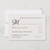 Vintage bruiloft RSVP Antiek Grijs & Wit (Achterkant)