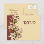 Vintage bruiloft RSVP Briefkaart (Voorkant / Achterkant)