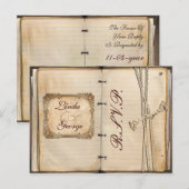 vintage bruiloft rsvp kaart (Voorkant / Achterkant)