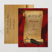 vintage bruiloft rsvp kaart (Voorkant / Achterkant)