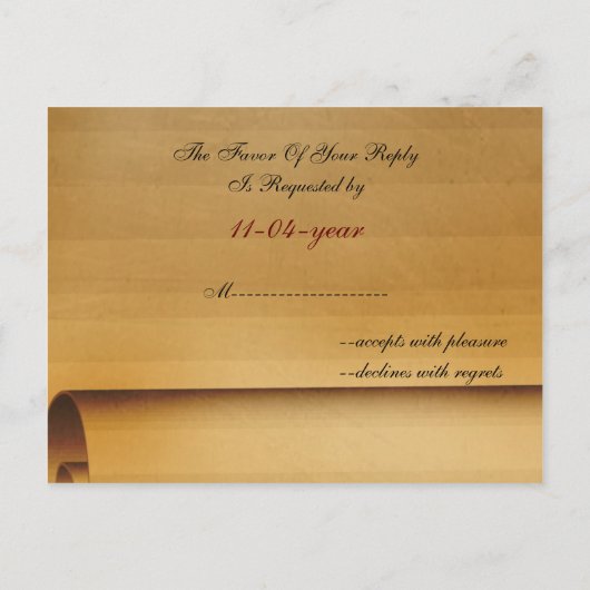 vintage bruiloft rsvp kaart (Achterkant)