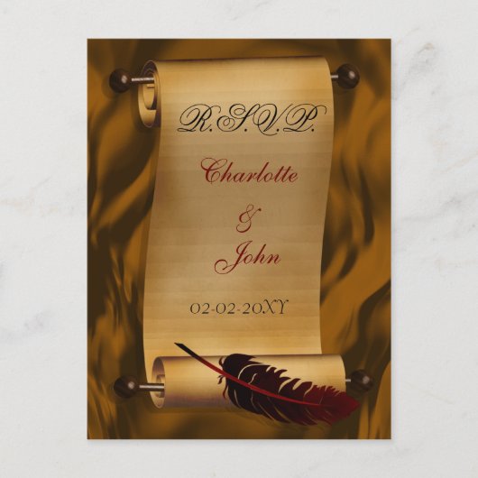 vintage bruiloft rsvp kaart (Voorkant)