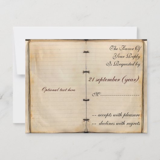 vintage bruiloft rsvp - kaarten (Achterkant)