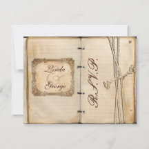 vintage bruiloft rsvp - kaarten