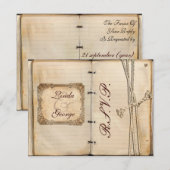 vintage bruiloft rsvp - kaarten kaartje (Voorkant / Achterkant)