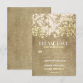 vintage bruiloft RSVP kaarten met string lichten Kaartje (Voorkant / Achterkant)