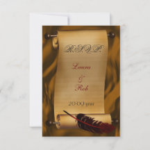 Vintage bruiloft RSVP kaarten standaard 3,5 x 5