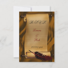 Vintage bruiloft RSVP kaarten standaard 3,5 x 5 Kaartje