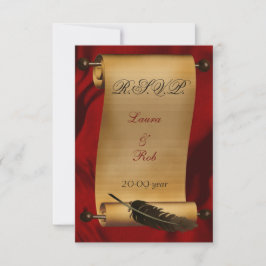 Vintage bruiloft RSVP kaarten standaard 3,5 x 5 Kaartje