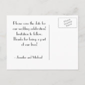 Vintage bruiloft Save the date Briefkaart (Achterkant)