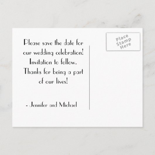 Vintage bruiloft Save the date Briefkaart (Achterkant)