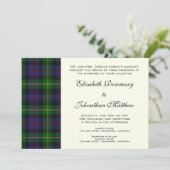 Vintage bruiloft, Tartan Farquharson patroon Kaart (Staand voorkant)